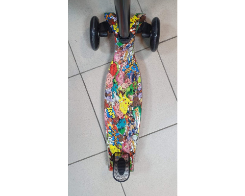 Самокат 3-х колёсный ''MicMox'' с принтом